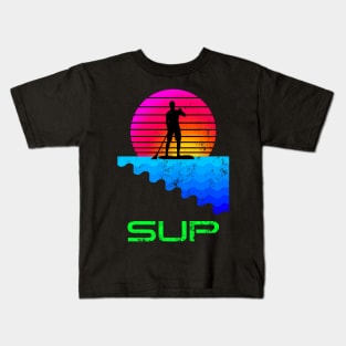 Retro Stand Up Paddle Boarding SUP Kids T-Shirt